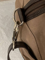 LARGE, HEAVY-DUTY BROWN CANVAS CARRY-ON