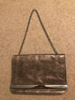 Michael Kors Gold/Bronze Leather Handbag Evening Bag Clutch
