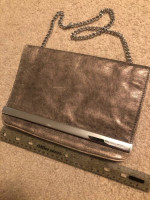 Michael Kors Gold/Bronze Leather Handbag Evening Bag Clutch