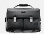 Men's briefcase Piquadro Modus black leather business laptop bag