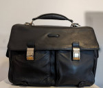 Men's briefcase Piquadro Modus black leather business laptop bag