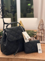 Tory Burch Willa Matte Black Bag & Wallet