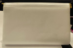 Vintage White Leather Clutch Shoulder Bag Purse Gold Rope Chain