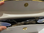 Vintage White Leather Clutch Shoulder Bag Purse Gold Rope Chain