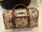 NWT Patricia Nash Weekender Leather Luggage Map Duffle Bag Carry On