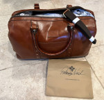NWT Patricia Nash Milano Weekender Leather Tan Brown Duffle Bag