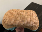 New blue and burlap style Beach bag purse with tags