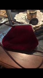 New Beautiful Marroon Velvet Evening Bag by Nine West!