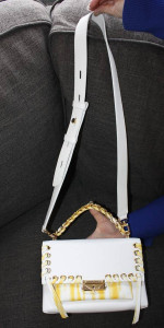Michael Kors MB Ribbon White Leather Purse / Shoulder Bag