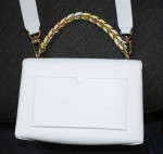 Michael Kors MB Ribbon White Leather Purse / Shoulder Bag