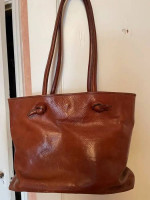 Leather tote bag