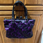 Coach Poppy Purple Ocelot Tote Bag