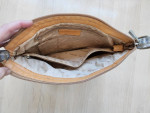 Italian Arcadia Leather & Earth Tone Fabric Bag