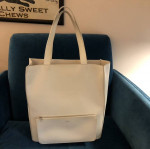 A.P.C. White Structured Leather Luxury Tote Bag (Originally +$500)