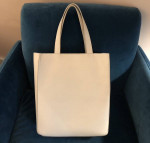 A.P.C. White Structured Leather Luxury Tote Bag (Originally +$500)
