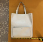 A.P.C. White Structured Leather Luxury Tote Bag (Originally +$500)
