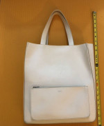 A.P.C. White Structured Leather Luxury Tote Bag (Originally +$500)