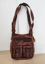 Gorgeous Quality Rustic Tan Brown thick leather bag with Wide 2 Straps