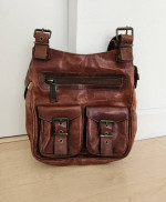 Gorgeous Quality Rustic Tan Brown thick leather bag with Wide 2 Straps