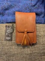 127-MMT K Carroll Crossbody Purse Brown With RFID Card Holders NWT Harper Bag