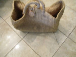 straw tote bag with 1 button closure