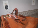 Vintage orange Michael Kors suede bag