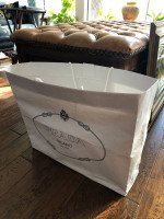 Large Prada Milano Italy Thick Embossed White Paper Logo Shopping Bag