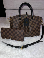 Authentic Louis Vuitton Odeon Brown Checkerboard Tote Bag & Wallet