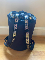 Victoria's Secret Drawstring Backpack Bag Tote Black/Silver Brand New
