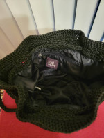 The Sak Crochet Black Bucket Bag Crossbody Purse
