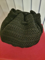 The Sak Crochet Black Bucket Bag Crossbody Purse