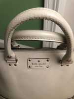 Kate Spade White Leather Dome Crossbody Bag/Purse