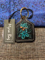 109-OMT Myra Bag Key Fob “Morning’s Bloom” Cowhide Leather Key Fob S-8763