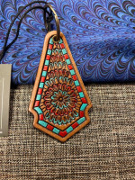 108-OMT Myra Bag Key Fob “A Tale Of The Ages” Leather Key Fob S-8785 NWT