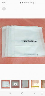 LOT 100 White dustbag for large bag The realreal logo