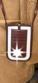 100-HRTT  New Phone Holder Bag Canvas & PU Leather Natural Logo Cross Bag Flap