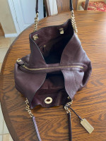 Coach 36855 Oxblood Edie Leather Shoulder Bag Purse