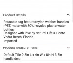 New Natural Life Small Reusable Bag
