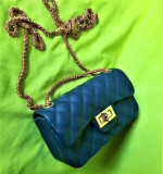 Black quilted purse chain strap shoulder cross body little bag women