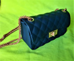 Black quilted purse chain strap shoulder cross body little bag women