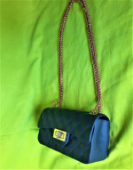 Black quilted purse chain strap shoulder cross body little bag women