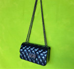 Black quilted purse chain strap shoulder cross body small bag women li