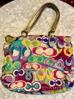 Coach Poppy Pop C Glam Shoulder Bag Pocket Tote 15293