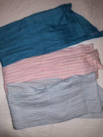 ISLAND COMPANY LINEN SCARF BELTS, BLUE, BLUE/WHITE STRIPPED, PINK, NEW