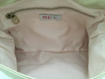 RED VALENTINO WOMENS LEATHER HANDBAG, TAUPE W/BLACK LEATHER BOW, NEW