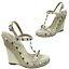Valentino Garavani Rockstud Platform Wedges, Sandals, Leather, Size 36