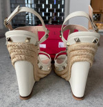 Valentino Garavani Rockstud Platform Wedges, Sandals, Leather, Size 36