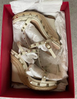 Valentino Garavani Rockstud Platform Wedges, Sandals, Leather, Size 36
