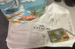 COACH BLUE PALM TREE ISLAND NEW WITH TAGS PURSE WITH MATCHING WALLET