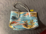 COACH BLUE PALM TREE ISLAND NEW WITH TAGS PURSE WITH MATCHING WALLET